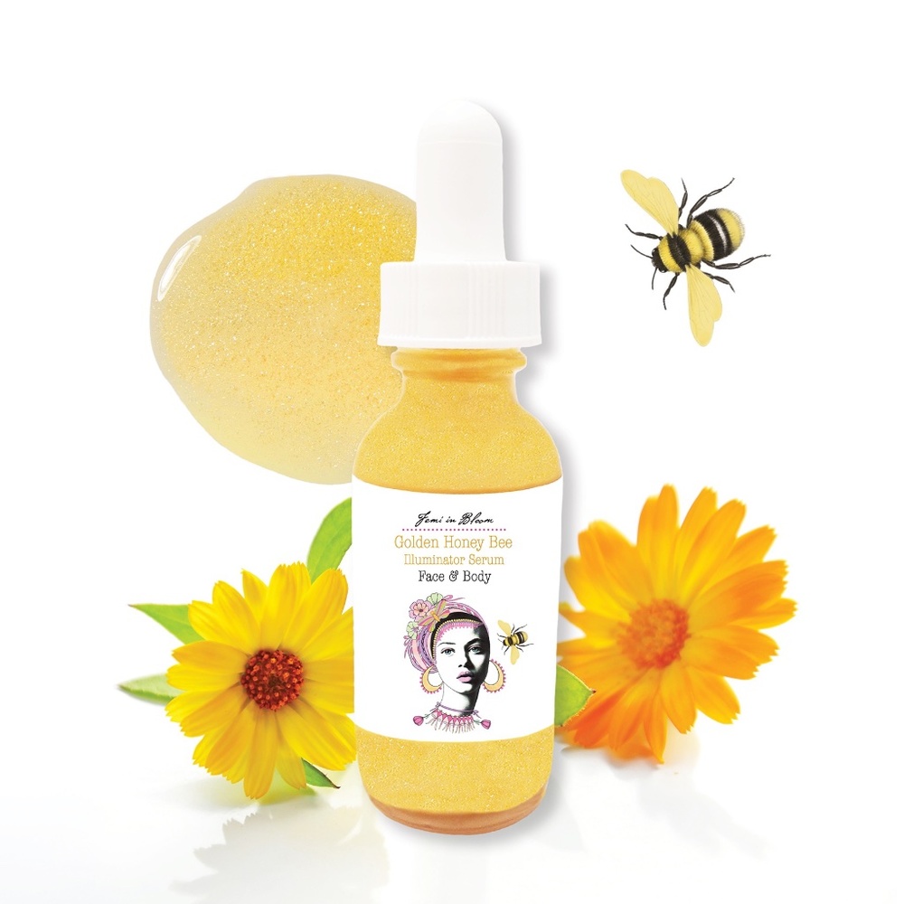 Golden Honey Bee Illuminator Serum for Face and Body / Natural Shimmer Glow